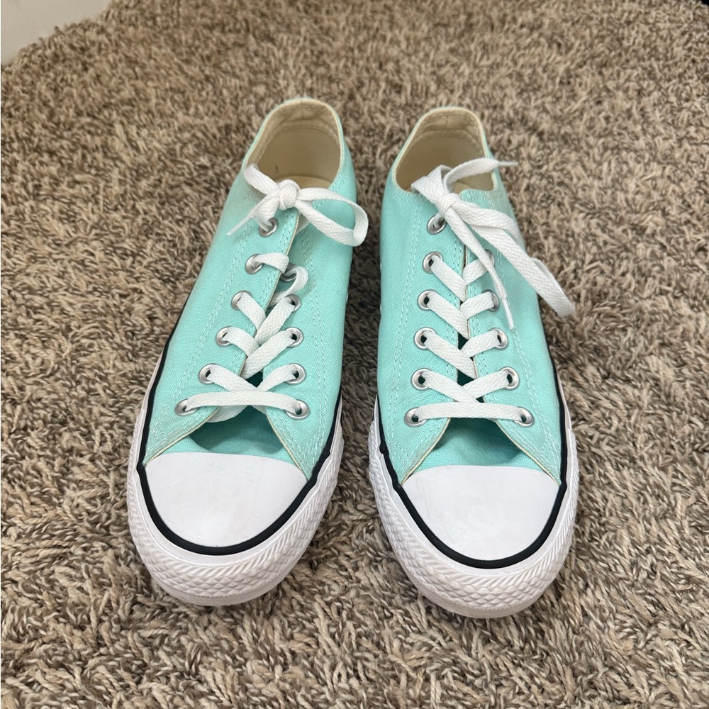 Teal Low Top Converse Sneakers